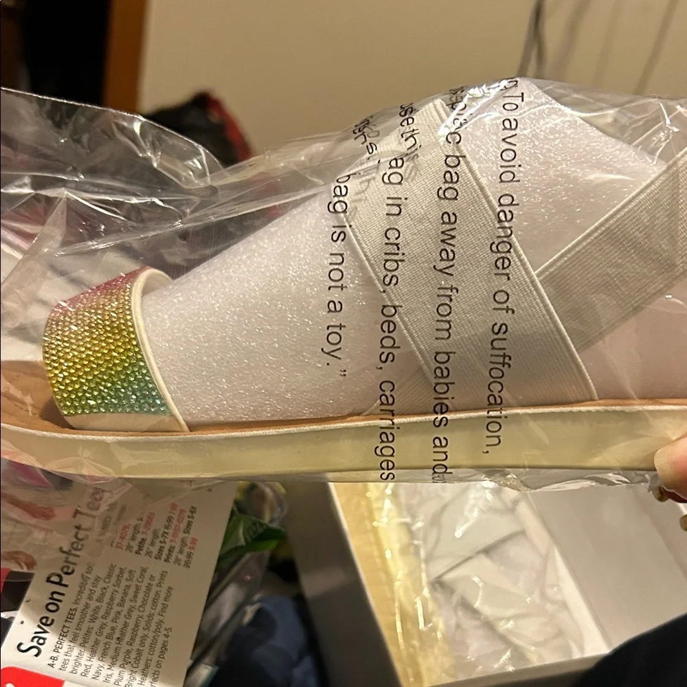 Soda White Foam Bottle Cooler with Sparkling Rainbow Strap